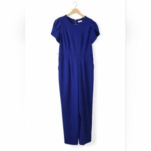 Calvin Klein Cobalt Blue Tulip Sleeve Jumpsuit - Size 14